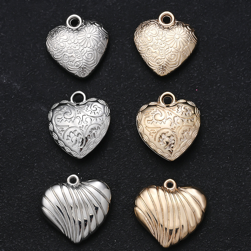 Textured Heart Pendant Beads