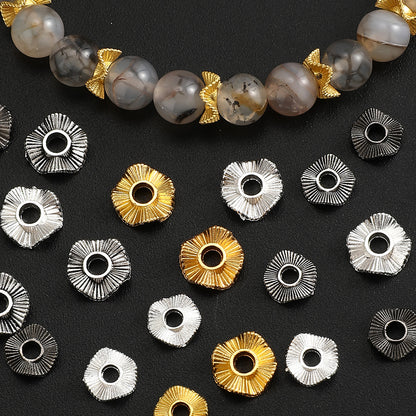 50pcs Wave Pattern Zinc Alloy Spacer Beads