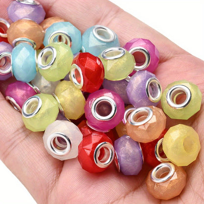 European Large Hole Faceted Acrylic Beads