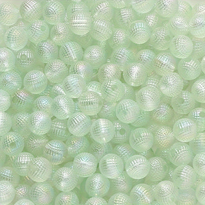 12mm AB Dreamy Gradient Fish Scale Round Flatback Resin Beads