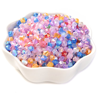 1000pcs 4mm Shiny Acrylic Faceted Beads
