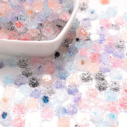 200pcs 8mm Acrylic Rose Beads