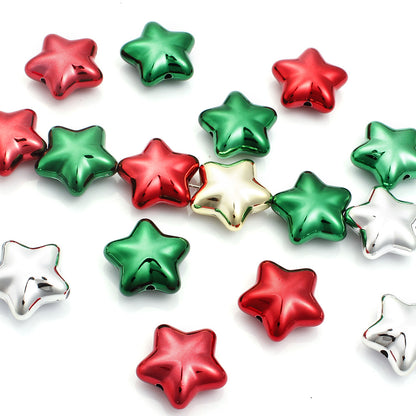 19×20mm Christmas Fat Star Acrylic Beads