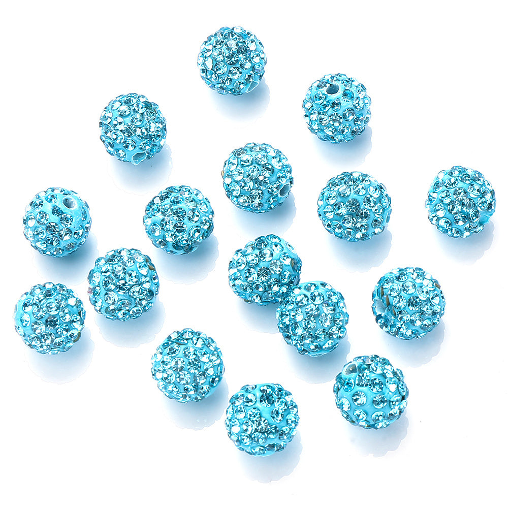10mm AB Shiny Rhinestone Clay Beads