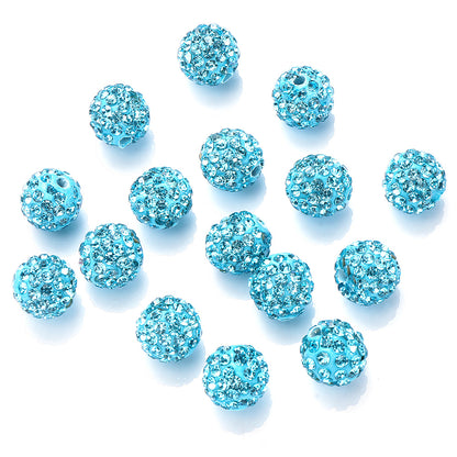 10mm AB Shiny Rhinestone Clay Beads