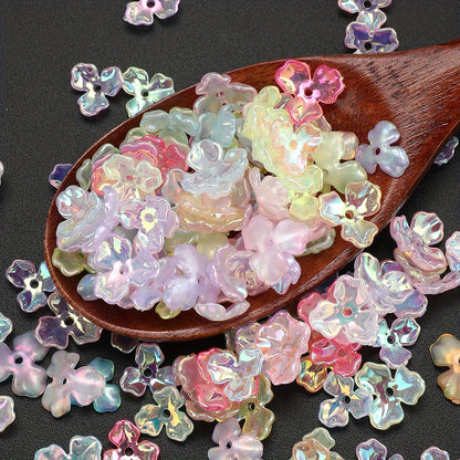 UV Pearlescent Flower Acrylic Beads