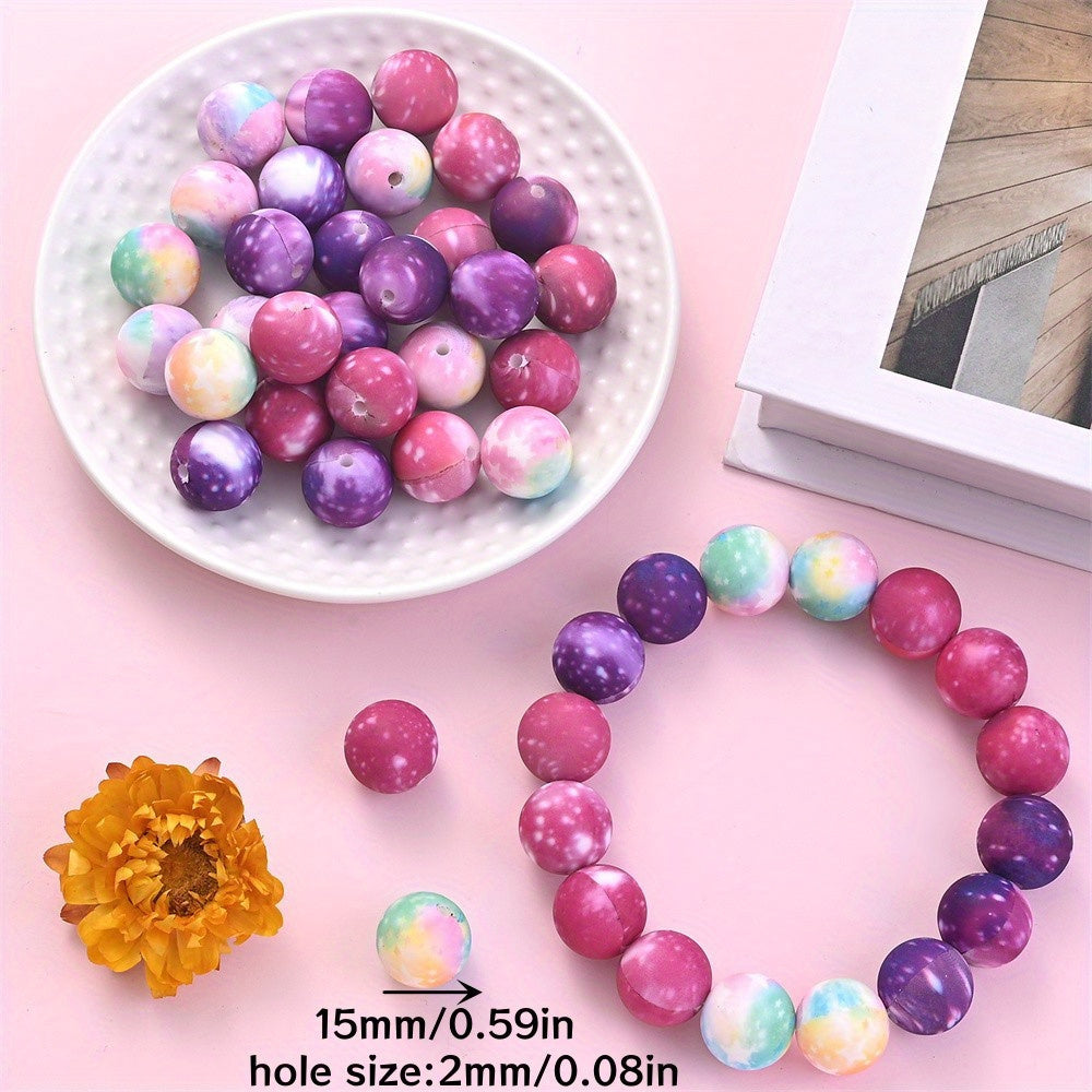 9/12/15mm Mixed Colorful Round Silicone Beads