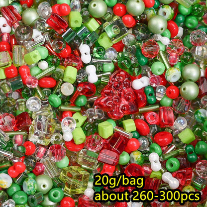 20g/bag Christmas Irregular Glass Seed Beads