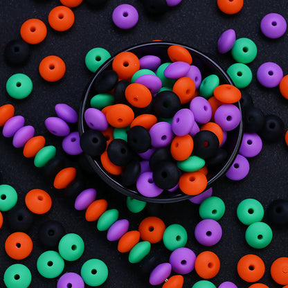 Halloween Oval Silicone Abacus Beads