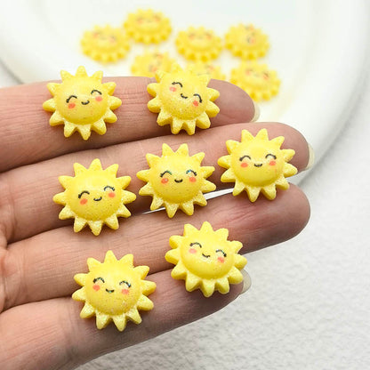 Sunflower Rainbow Resin Flatback Beads