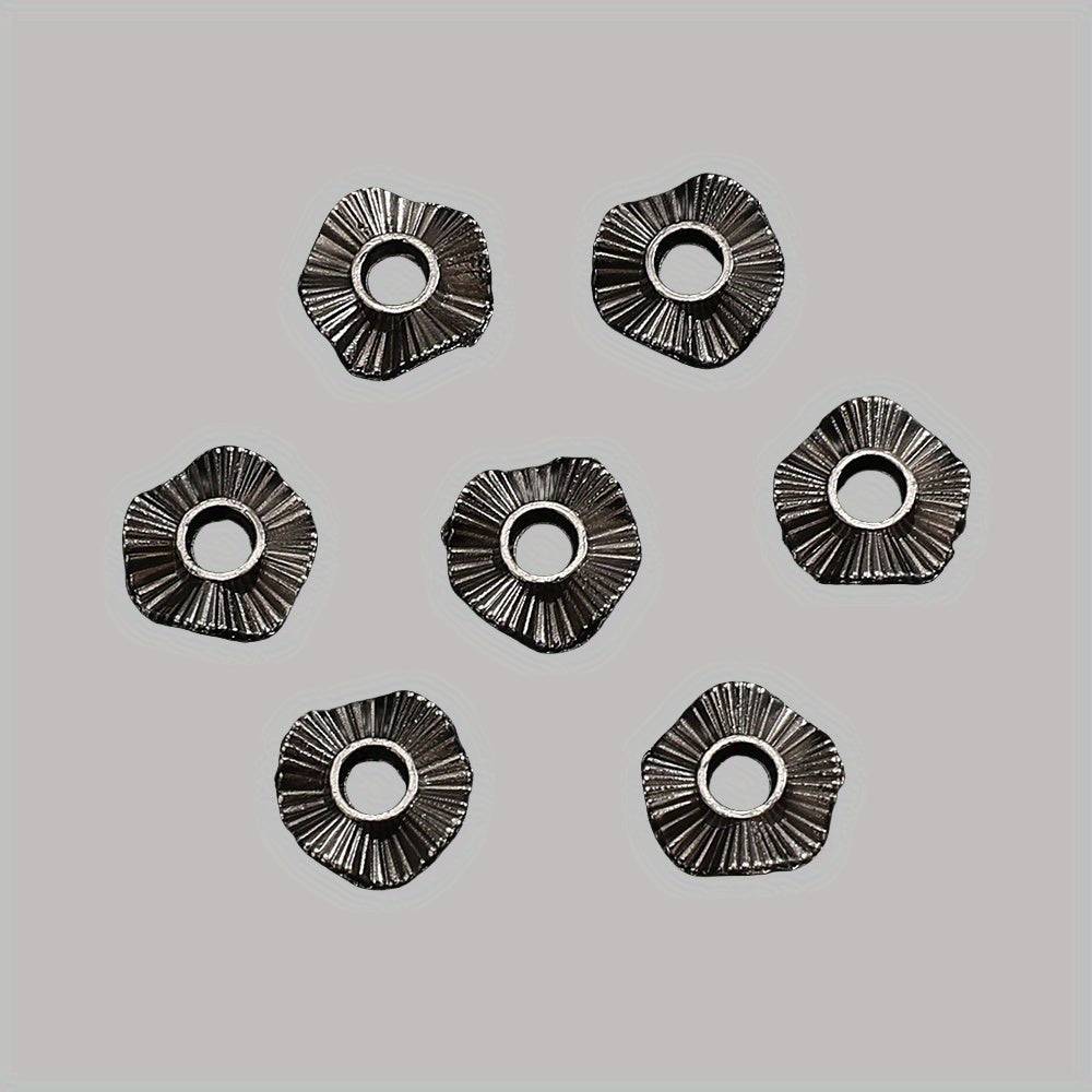 50pcs Wave Pattern Zinc Alloy Spacer Beads