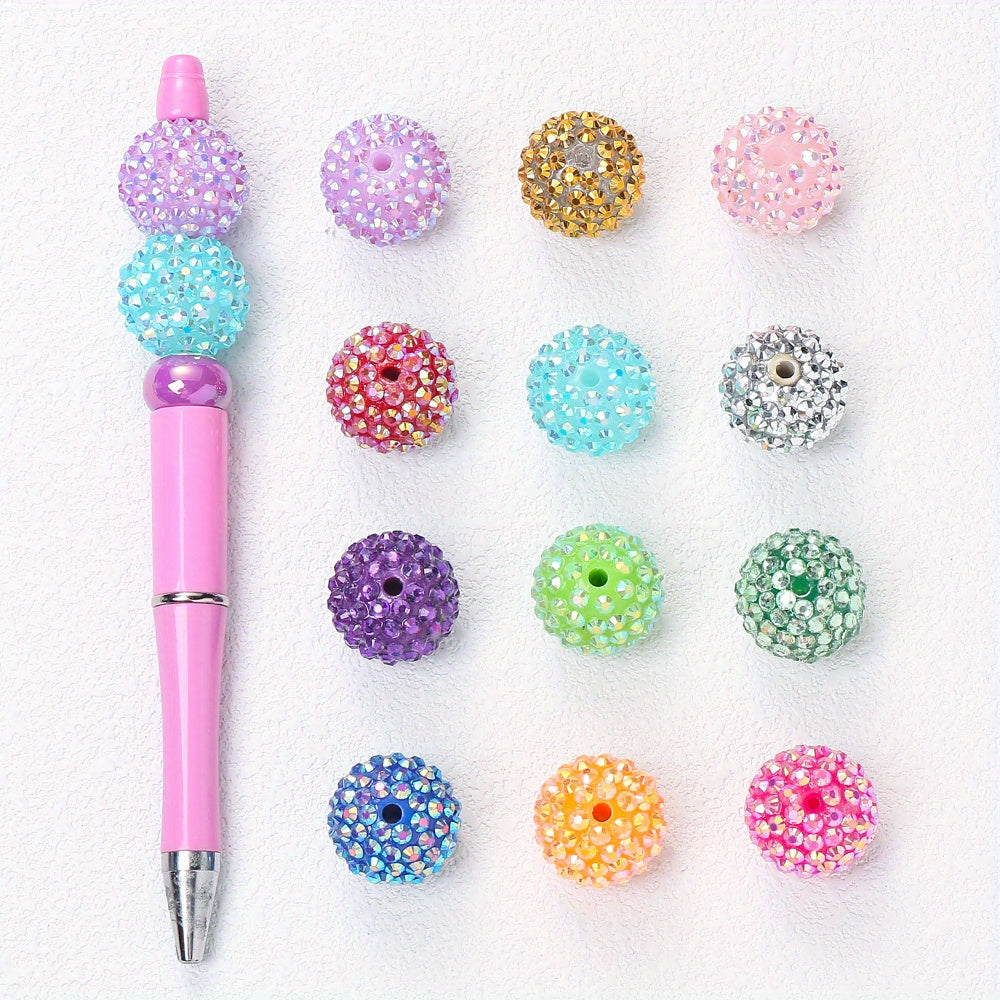 20mm Resin Bayberry Rhinestone Ball Beads