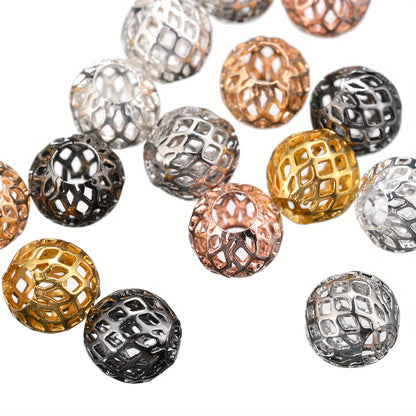 Hollow Round Alloy Spacer Beads