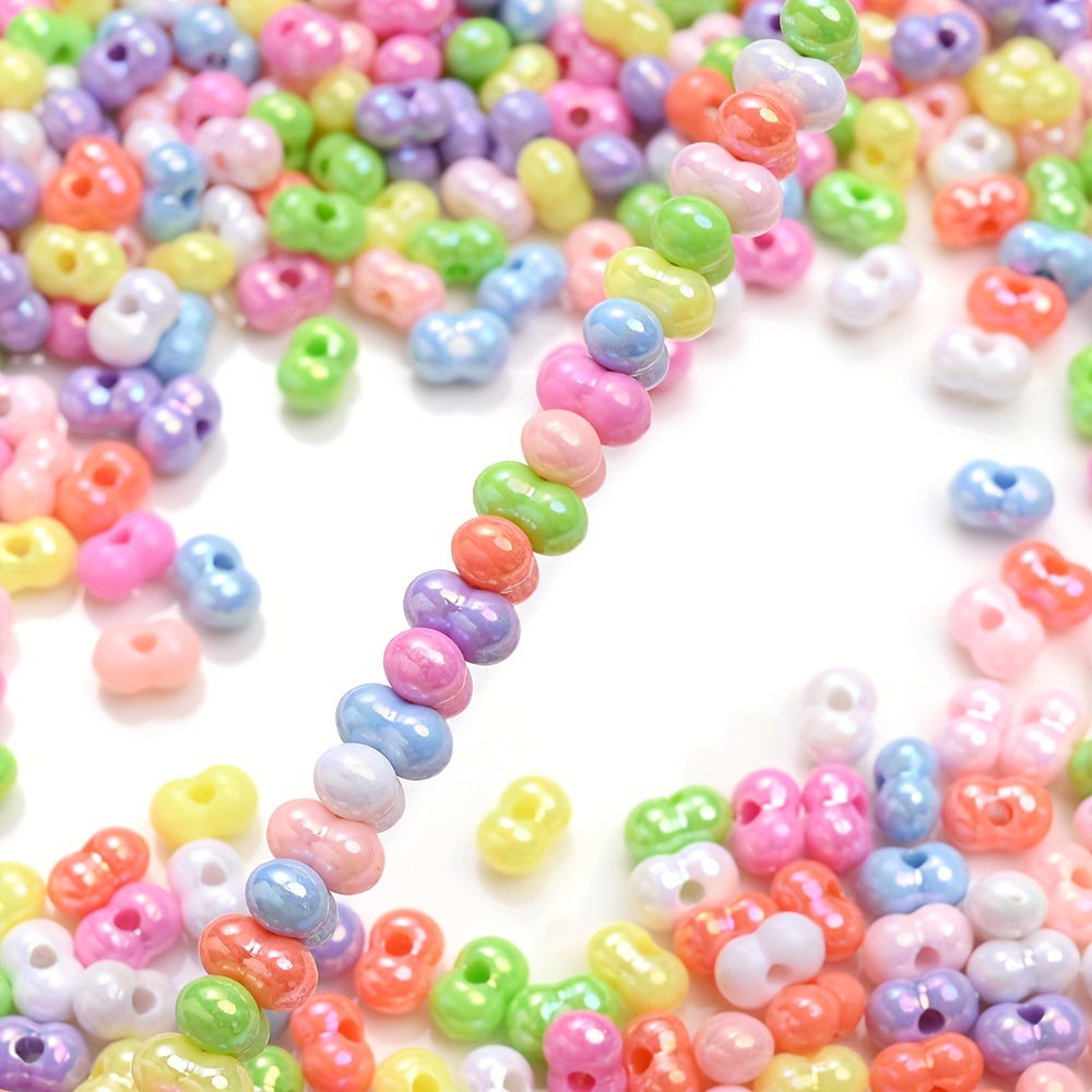 Mixed Color Peanut-Shape Acrylic Beads