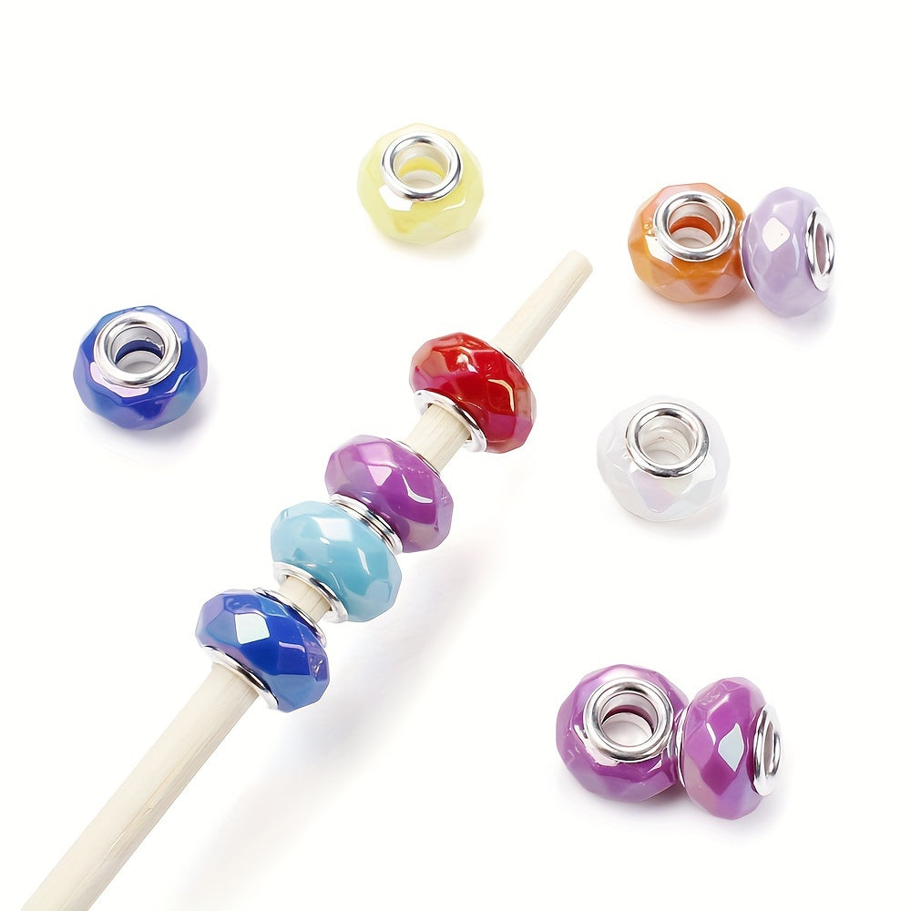 European Style Colorful Crystal Rhinestone Big Hole Beads