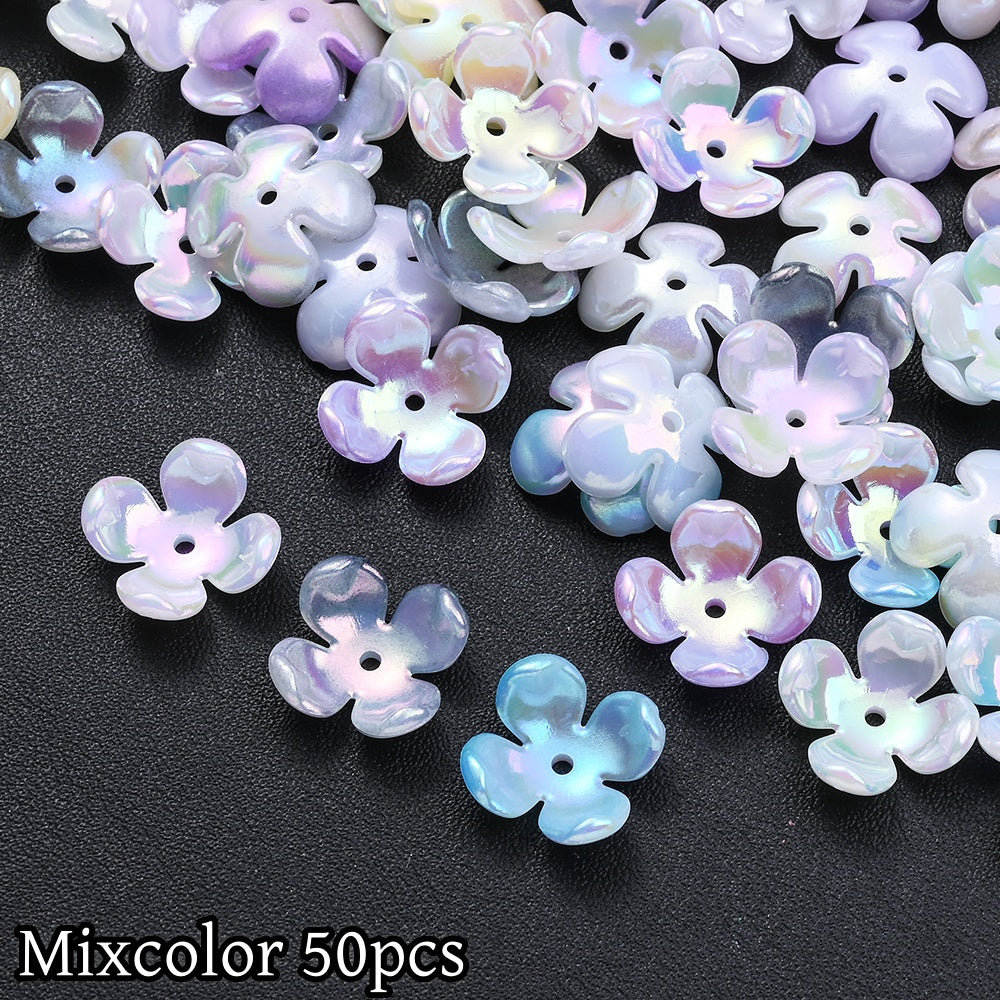50pcs Four Petal Receptacle Beads