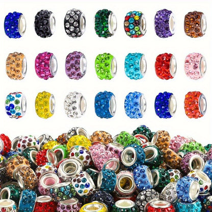 Rhinestone Wheel Large Hole Beads