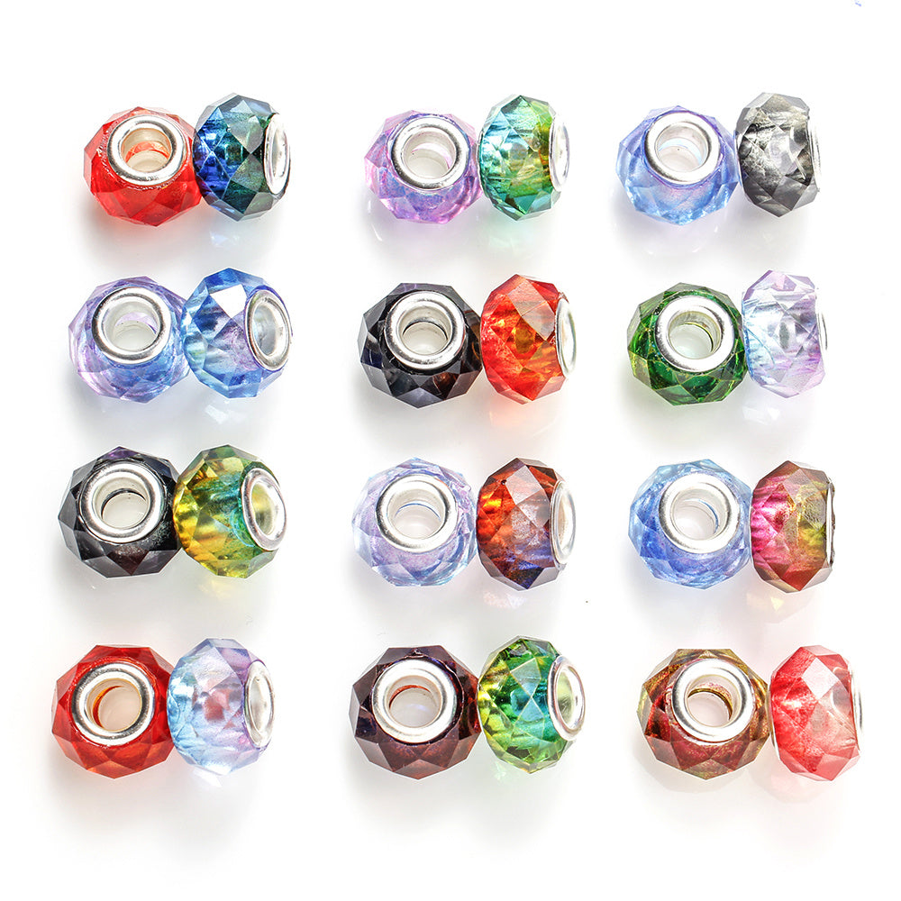 9x14mm Gradient Faceted Acrylic Spacer Beads