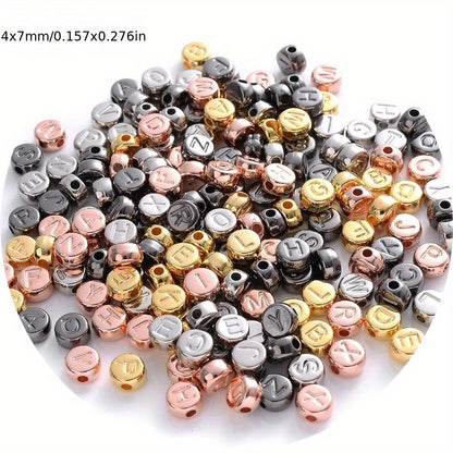 100pcs Round CCB Letter Beads