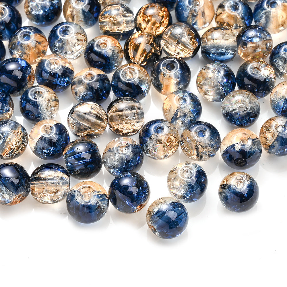 Gradient Crackle Glass Spacer Beads