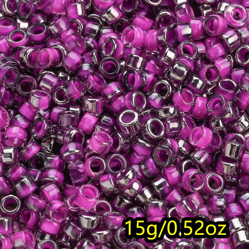 15g/bag 2mm Colorful Cylindrical Glass Seed Beads