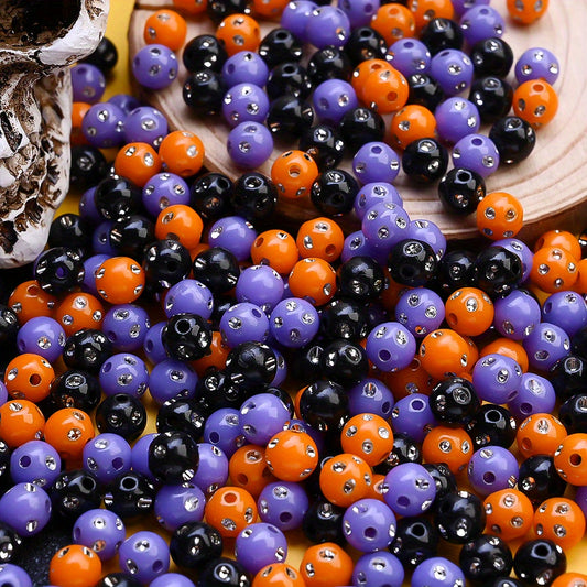 100pcs/set 8mm Halloween Color Acrylic Disco Ball Beads