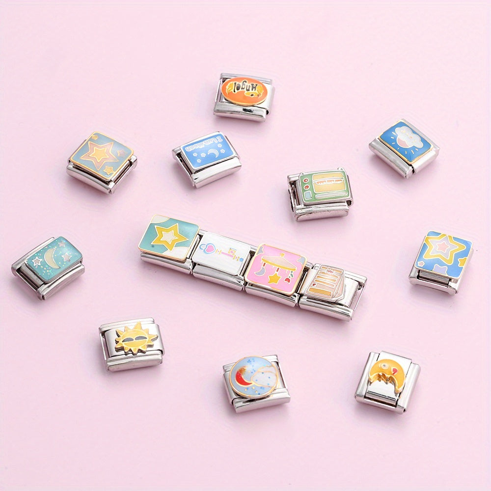 1pc 9x10mm Stainless Steel Module Charm Bead