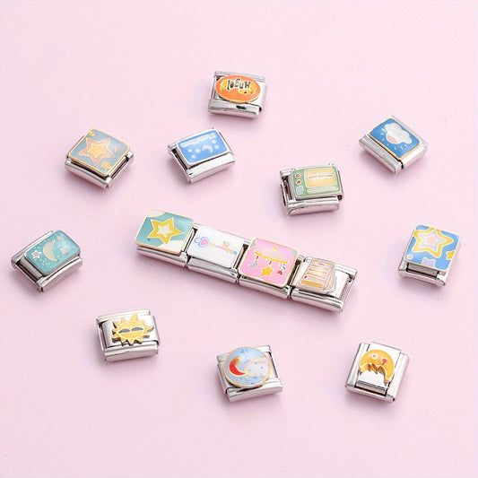 1pc 9x10mm Stainless Steel Module Charm Bead
