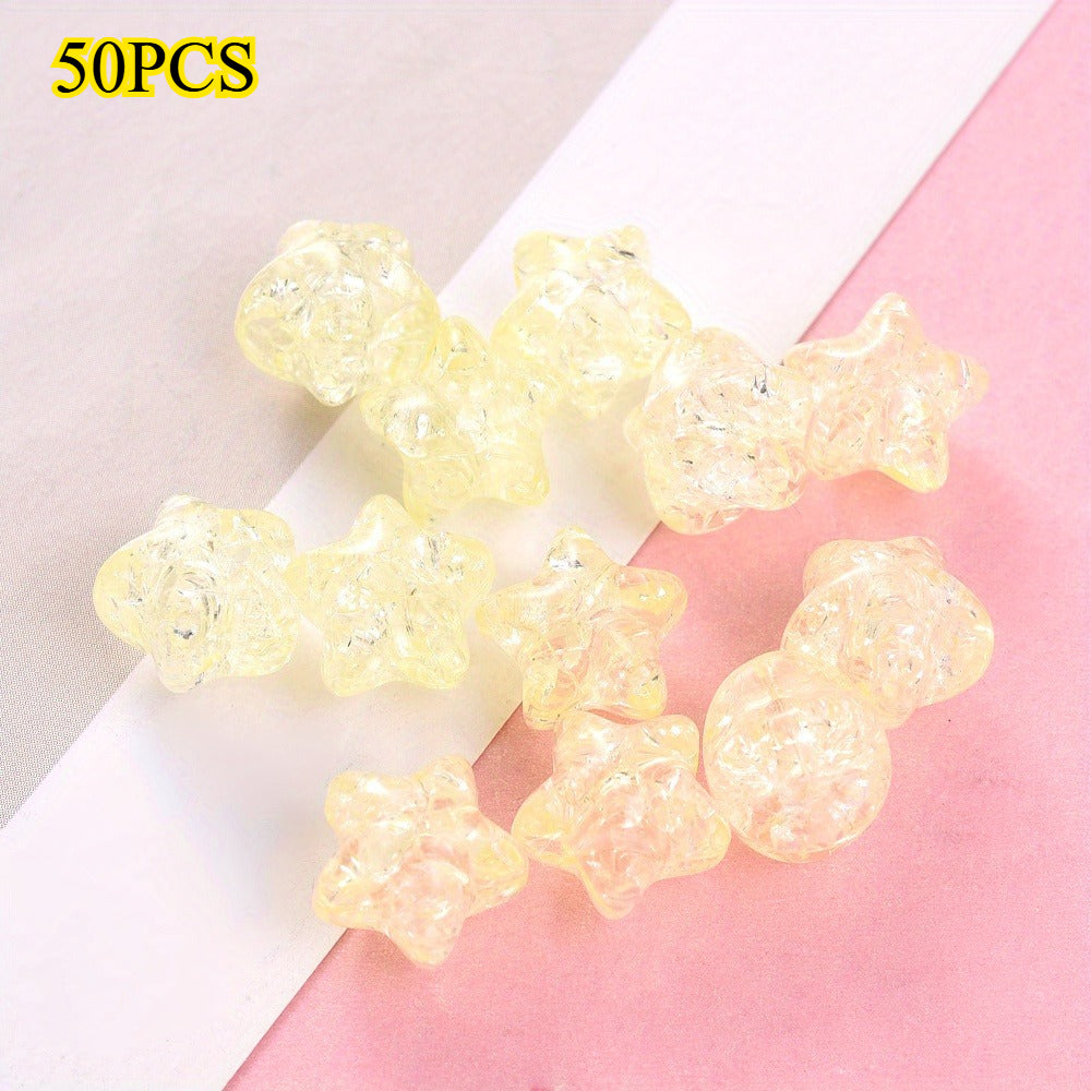 50pcs 11mm Crackle Star Acrylic Beads