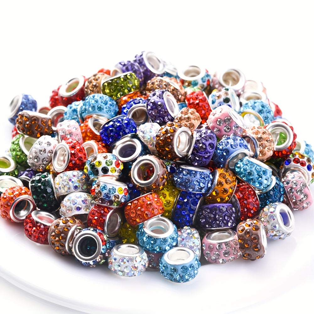 Rhinestone Rondelle Wheel Spacer Beads