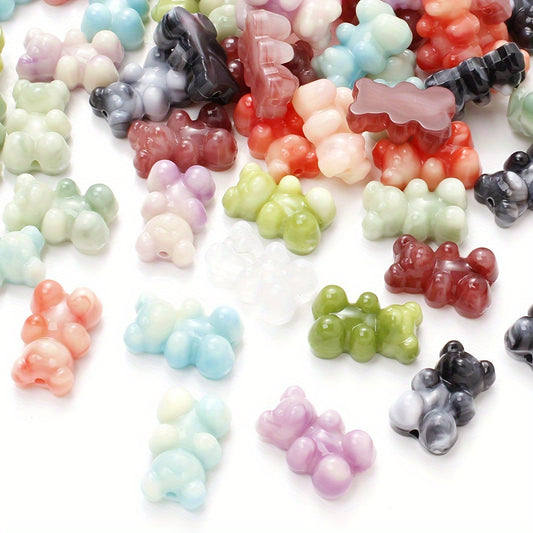 20pcs Mix Color Bear Acrylic Beads