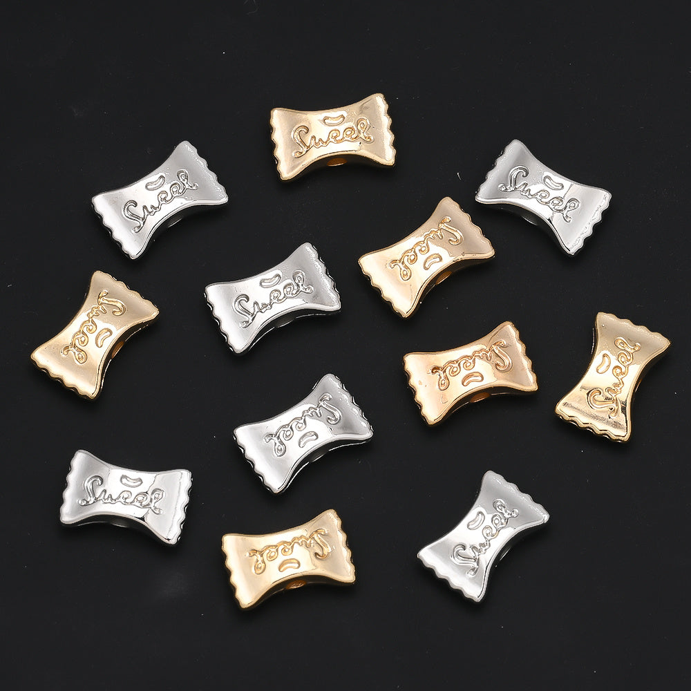 50pcs Golden & Silvery CCB Candy Letter Beads