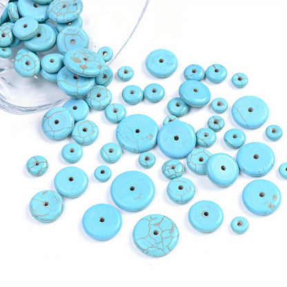 Turquoise Flat Round Lentil Stone Beads
