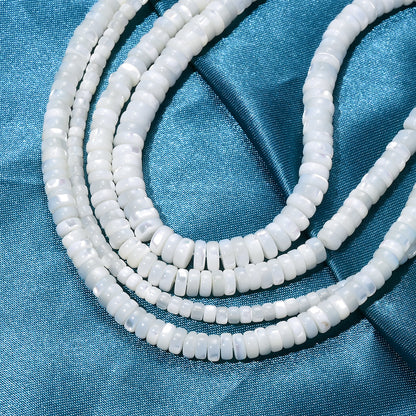 75/80/90pcs White Turban Shell Threaded Stone Beads