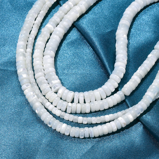 75/80/90pcs White Turban Shell Threaded Stone Beads