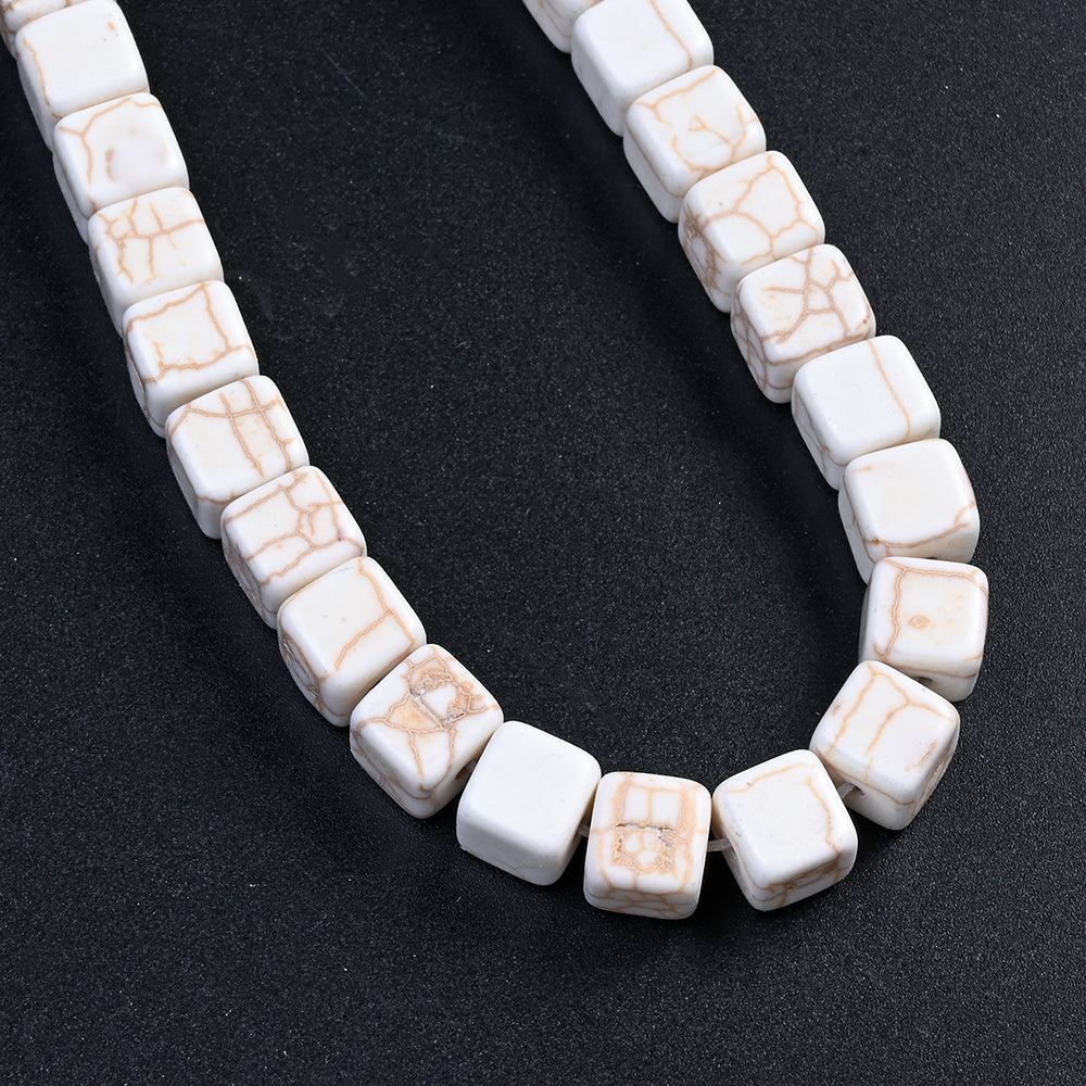 Natural Turquoise Faceted Cube Stone Beads