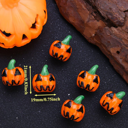 Halloween Glazed Pumpkin Beads