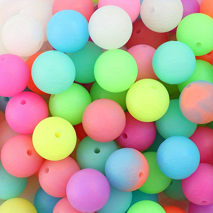 20pcs 15mm Round Silicone Luminous Beads