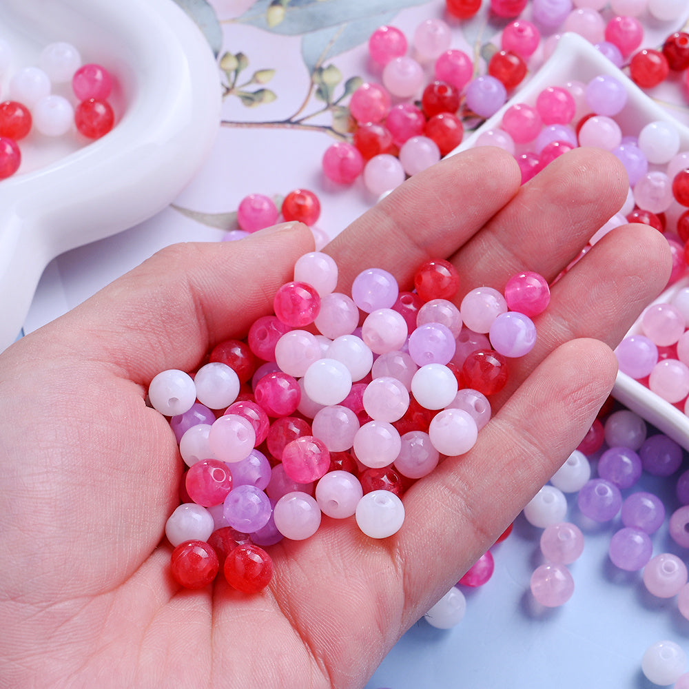 8mm Gradient Fine Line Acrylic Round Beads