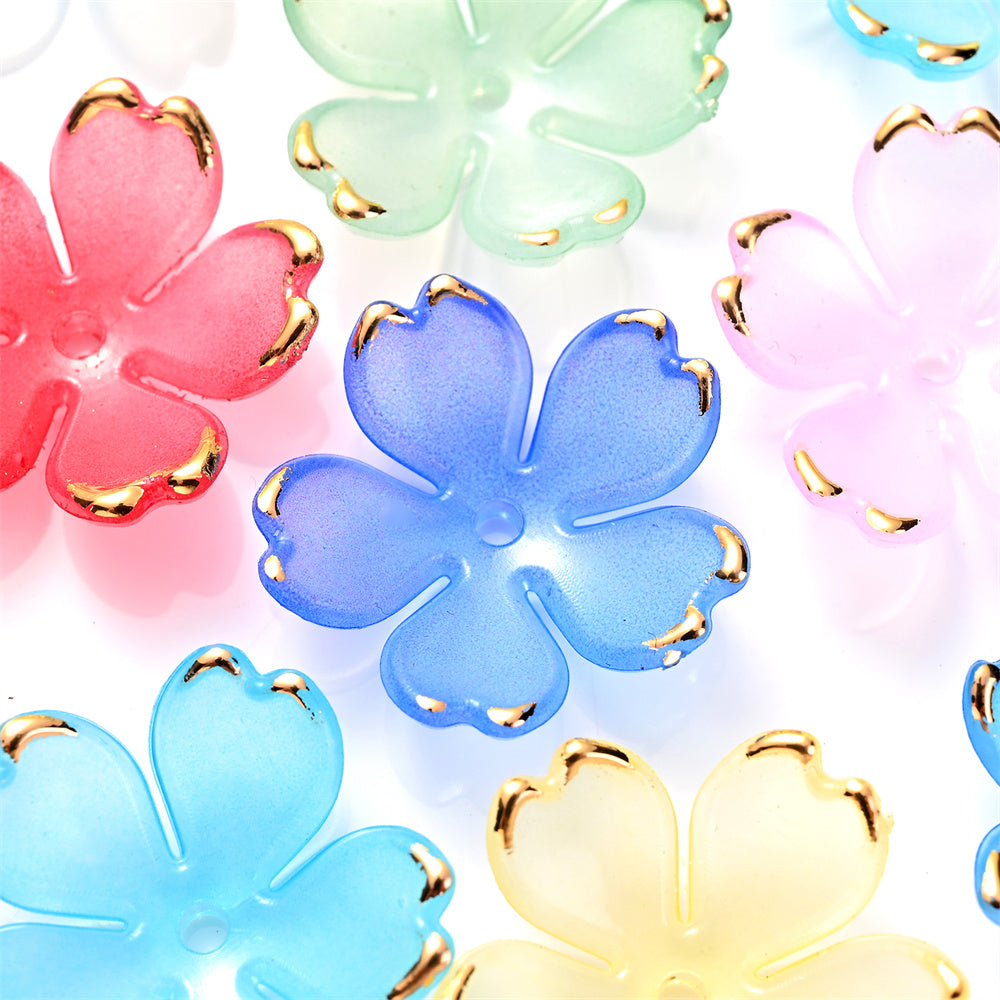 200pcs 18x19mm Acrylic Flower Beads