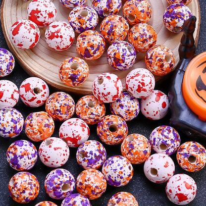 Halloween Blood Splatter Wooden Beads