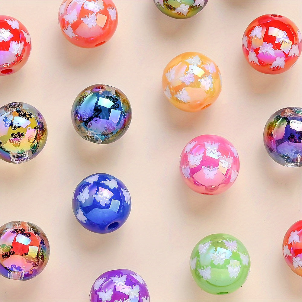 16mm Pearlescent Butterfly Acrylic Beads