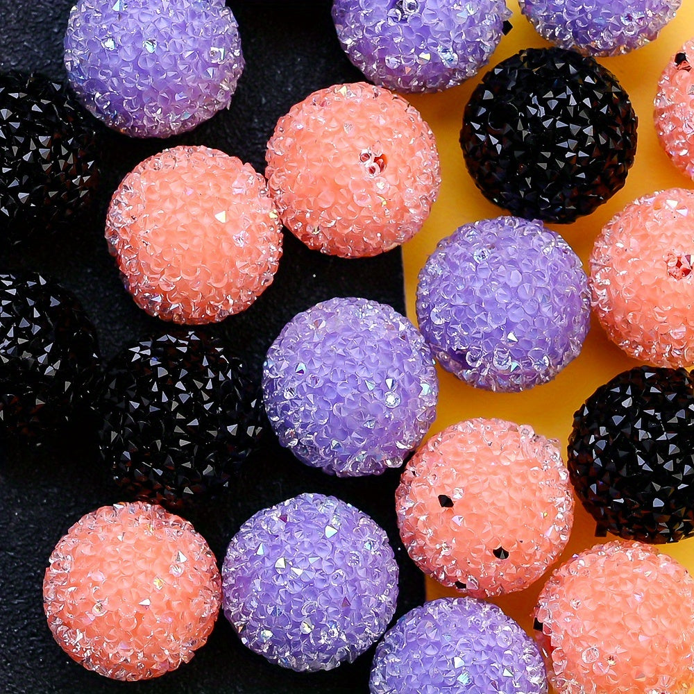 Halloween Frosted Rhinestone Ball Beads