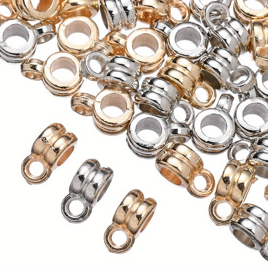 100pcs KC Golden & Silvery CCB Cylindrical Beads