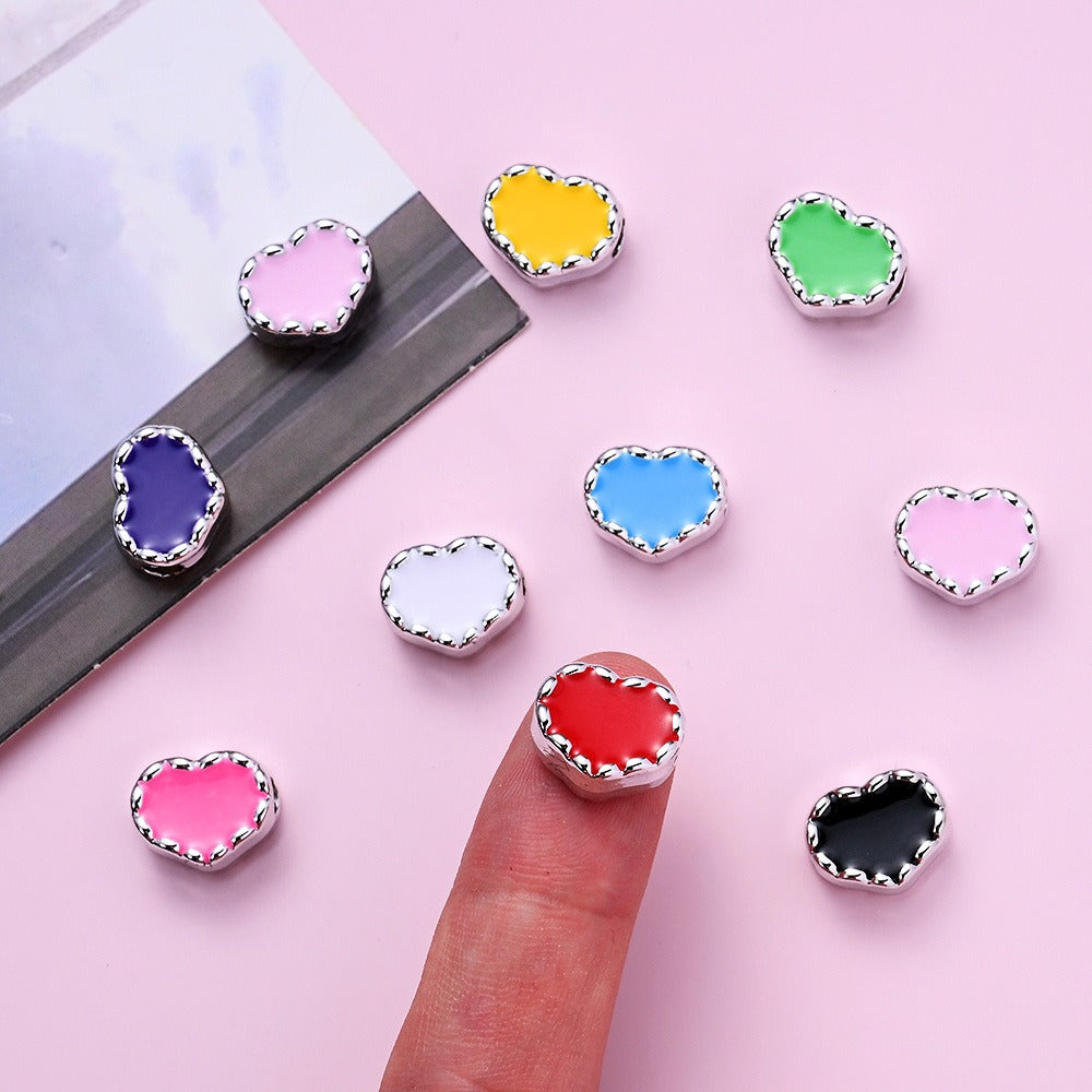 1.06x1.3cm Heart-Shaped Plastic Beads