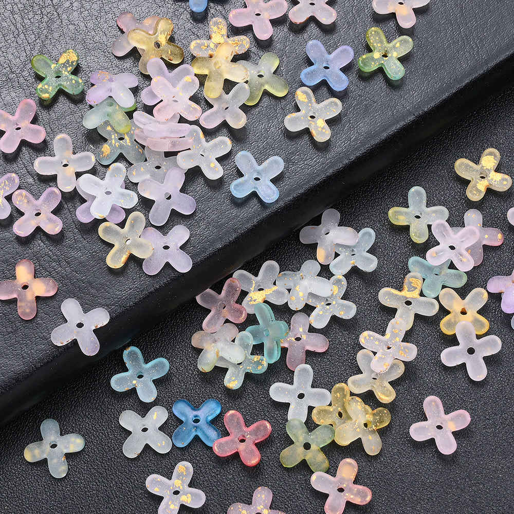 200pcs 10mm Golden Flower Cap Spacer Beads