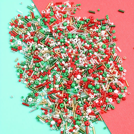 50g Christmas Glass Seed Beads Set