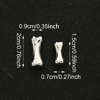 30/50pcs 15/20mm Golden & Silvery Bone-Shaped CCB Beads