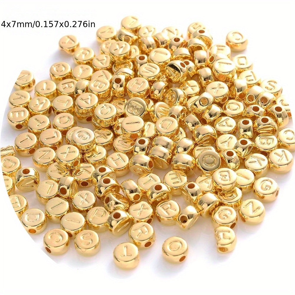 100pcs Round CCB Letter Beads