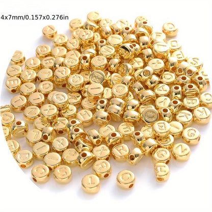 100pcs Round CCB Letter Beads